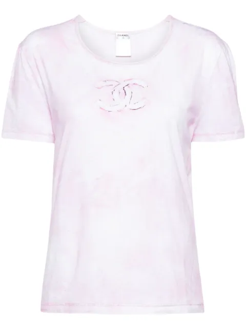 CHANEL 2009 brushed detail T-shirt Women