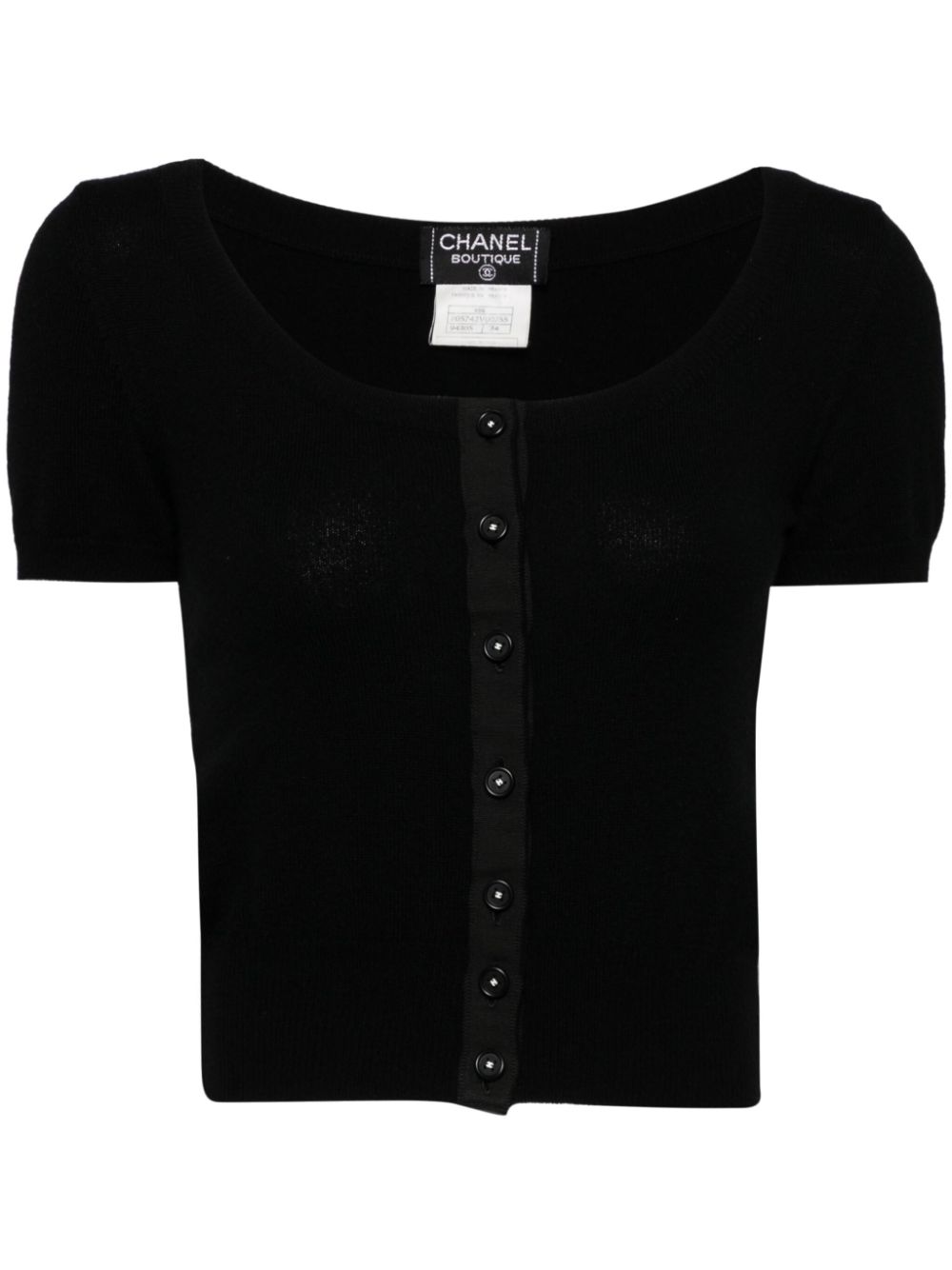 CHANEL Pre-Owned 1995 short sleeve cardigan – Black