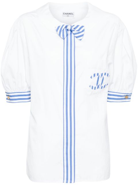 CHANEL 1990 vertical stripe pattern shirt Women