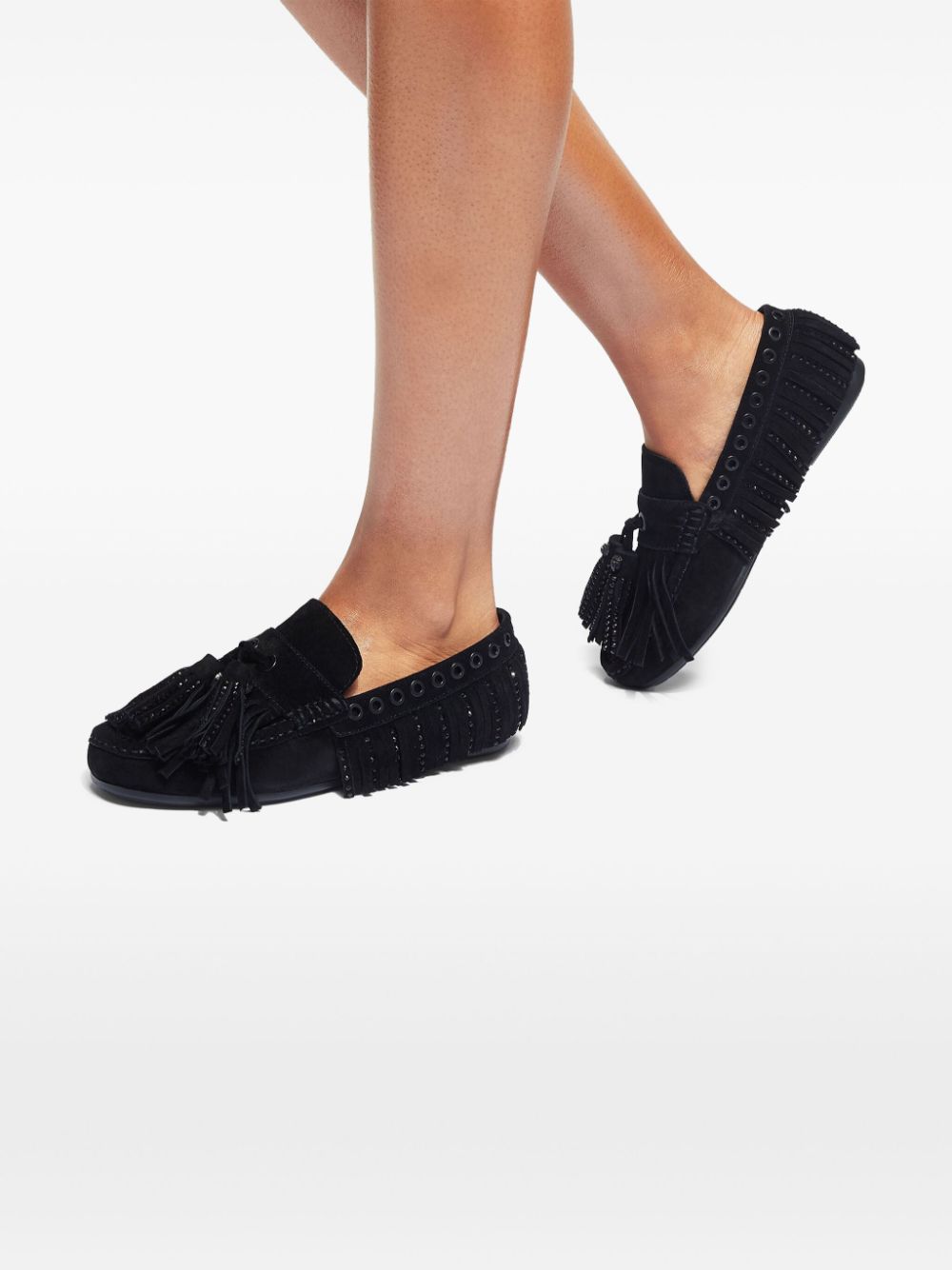 Kurt Geiger London Loafers met kwastje en franje Zwart