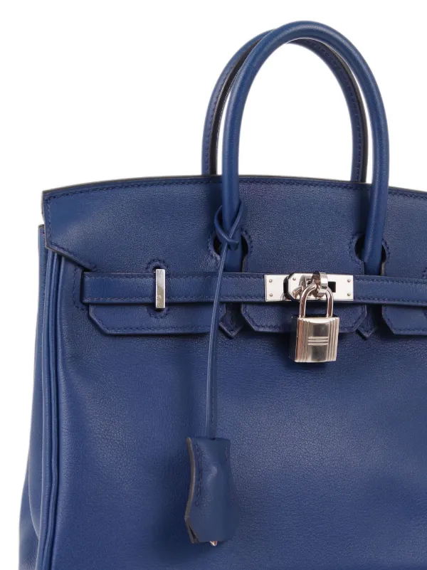 Hermes Pre Owned 2018 Swift Birkin Handtasche 25cm Blau FARFETCH AT