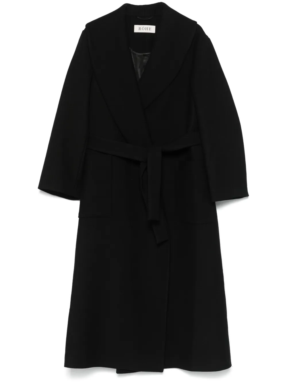 Rohe shawl collar Wrap Coat Black FARFETCH