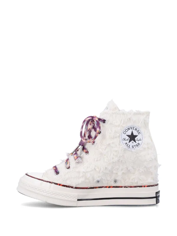 Pink wedge converse on sale