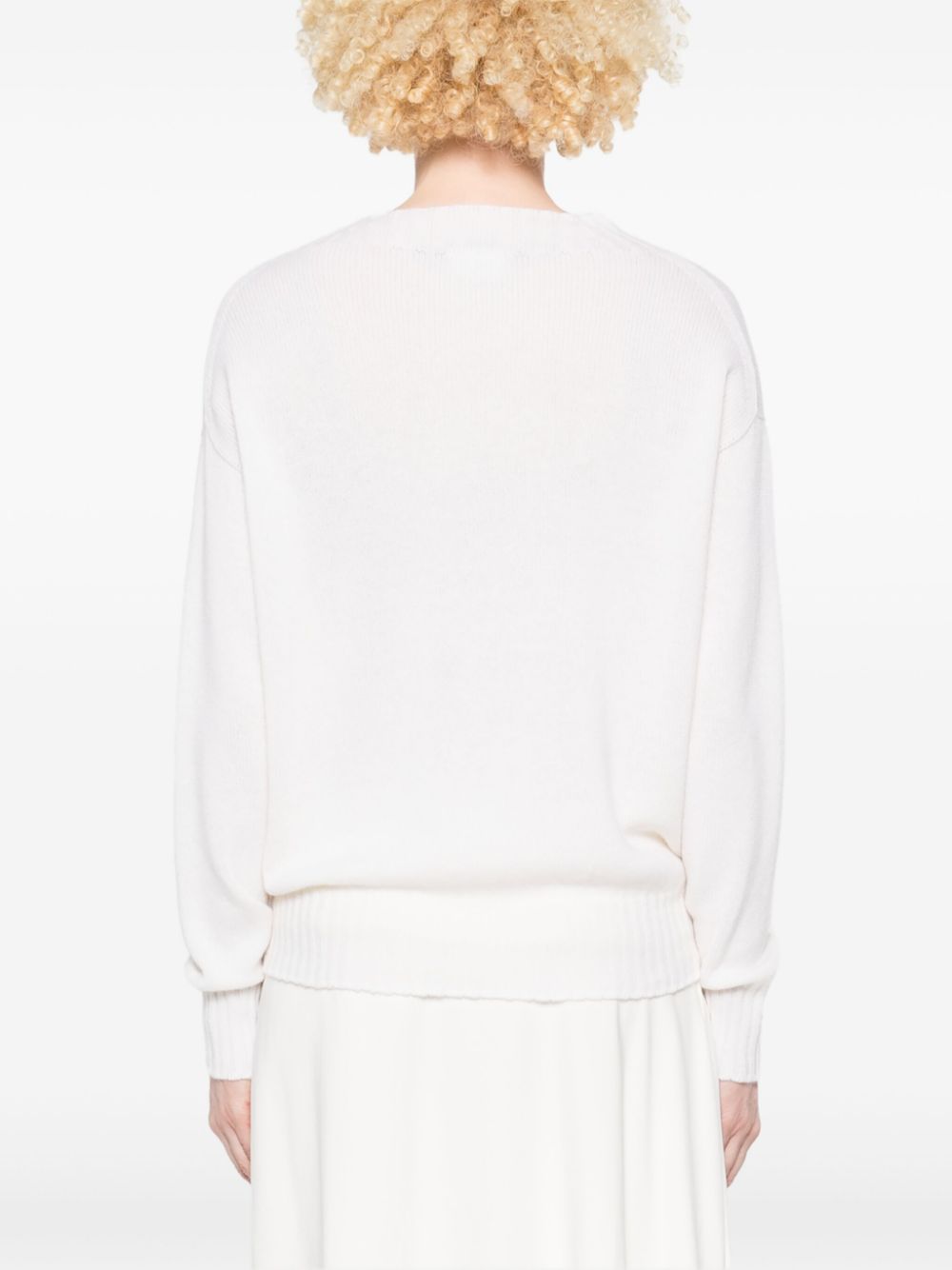 Shop Drumohr Crew-neck Cashmere Sweater In White