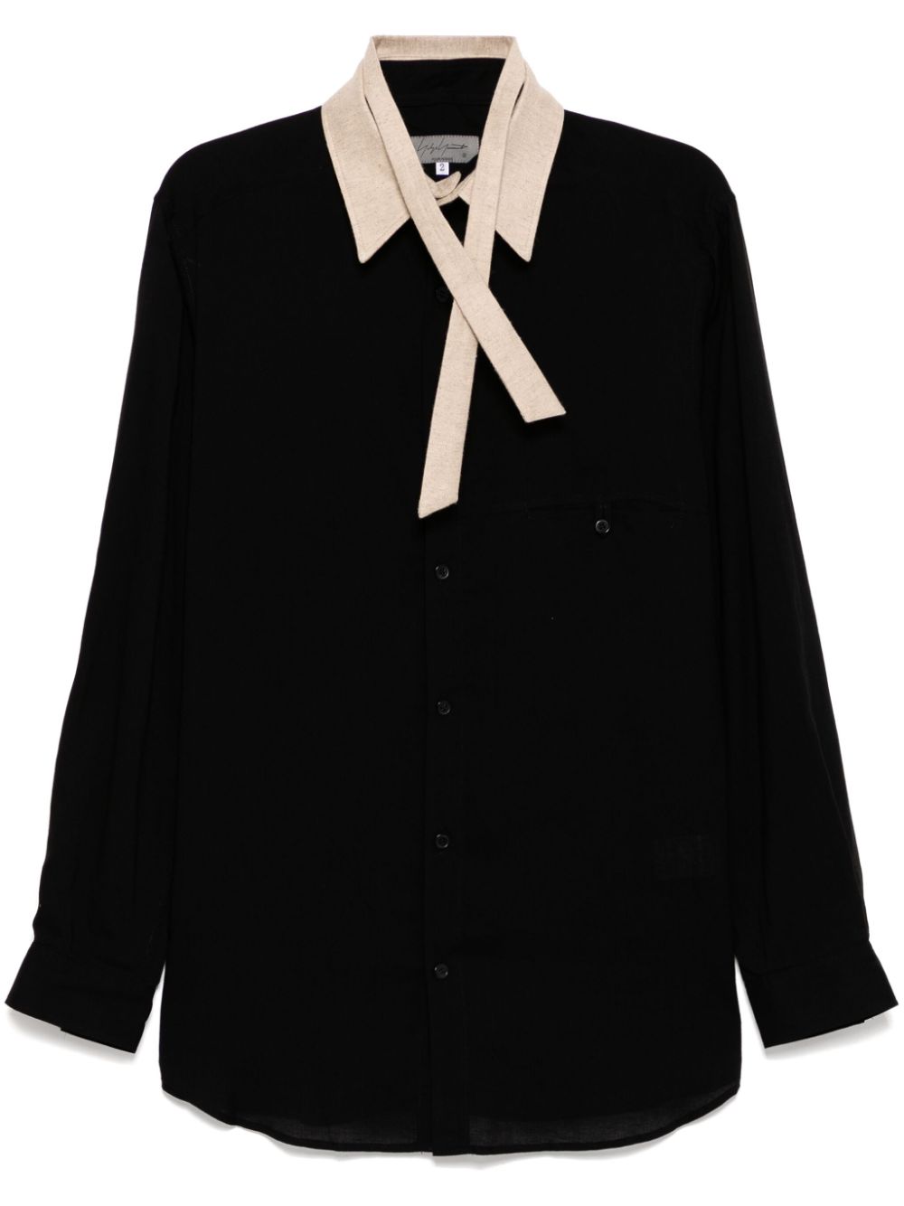 Shop Yohji Yamamoto Long-sleeved Shirt In Black