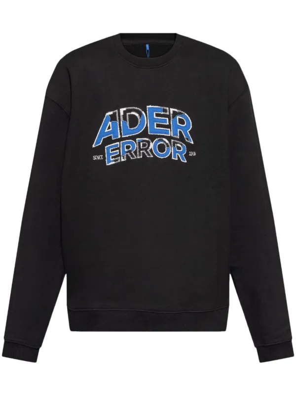 ADER ERROR 刺繍ロゴ入り黒スウェット