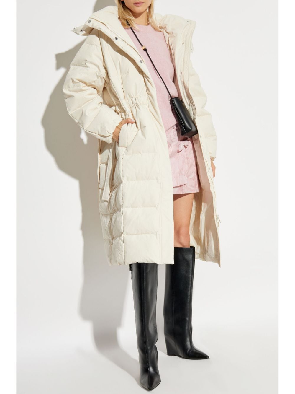 GANNI quilted puffer coat - Beige