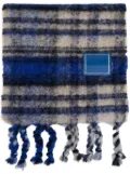 Ader Error logo-patch check-pattern scarf - Blue