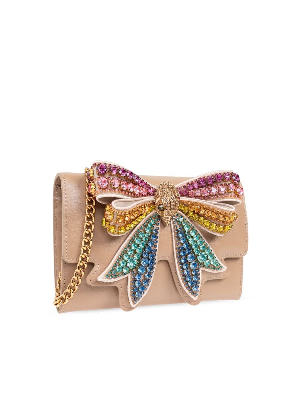 Shop Kurt Geiger Embellished-bow Detailing Wallet In Neutrals