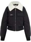 Coperni logo-patch faux-shearling puffer jacket - Black