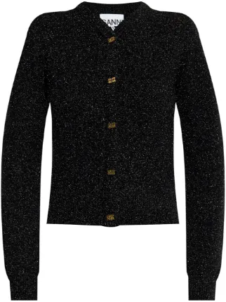 GANNI ラメ カーディガン | ブラック | FARFETCH JP
