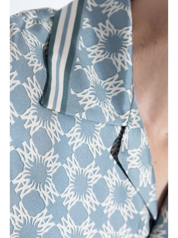 AMIRI Ma Quad Bowling Shirt | Blue | FARFETCH