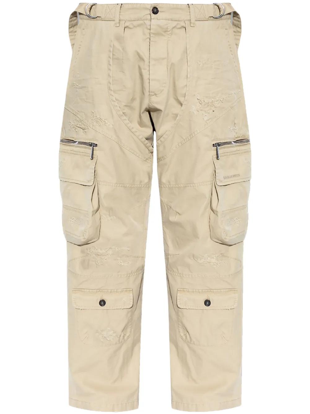 DSQUARED2 Broek met cargo zak en verlaagd kruis Beige