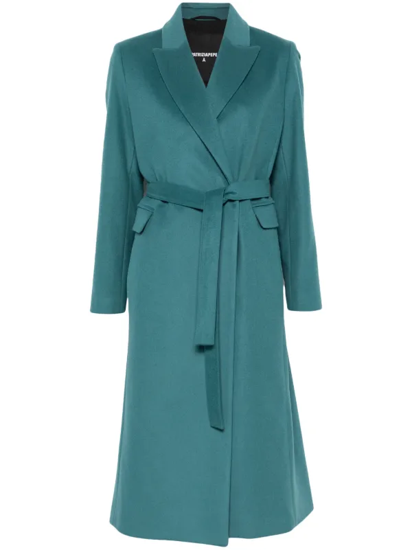 Patrizia Pepe Belted Coat Green FARFETCH CA