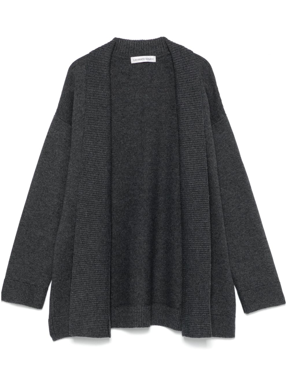 Shop Lamberto Losani Ribbed-knit Cardigan In Grey