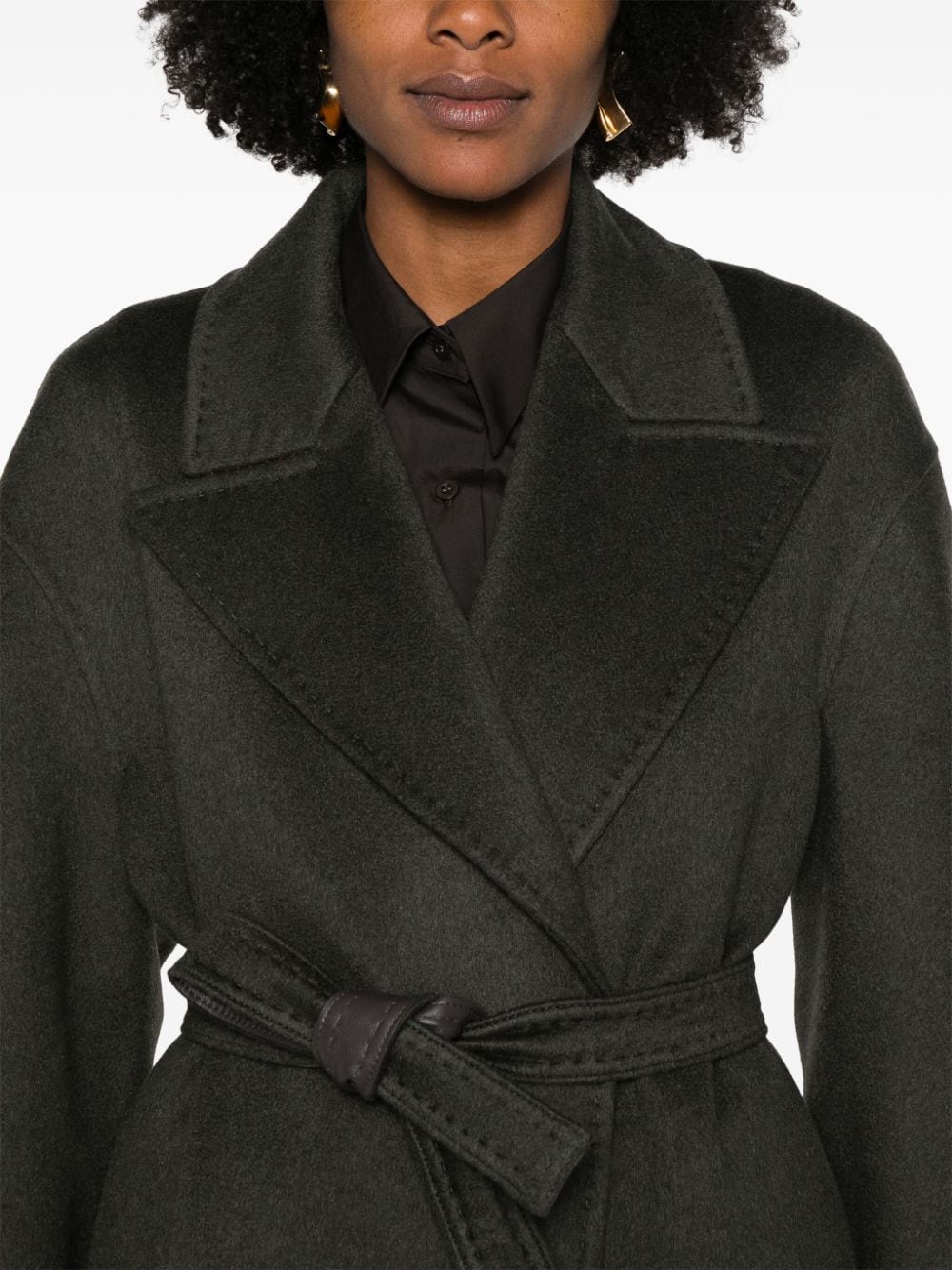 Shop Max Mara Valle Coat In Green