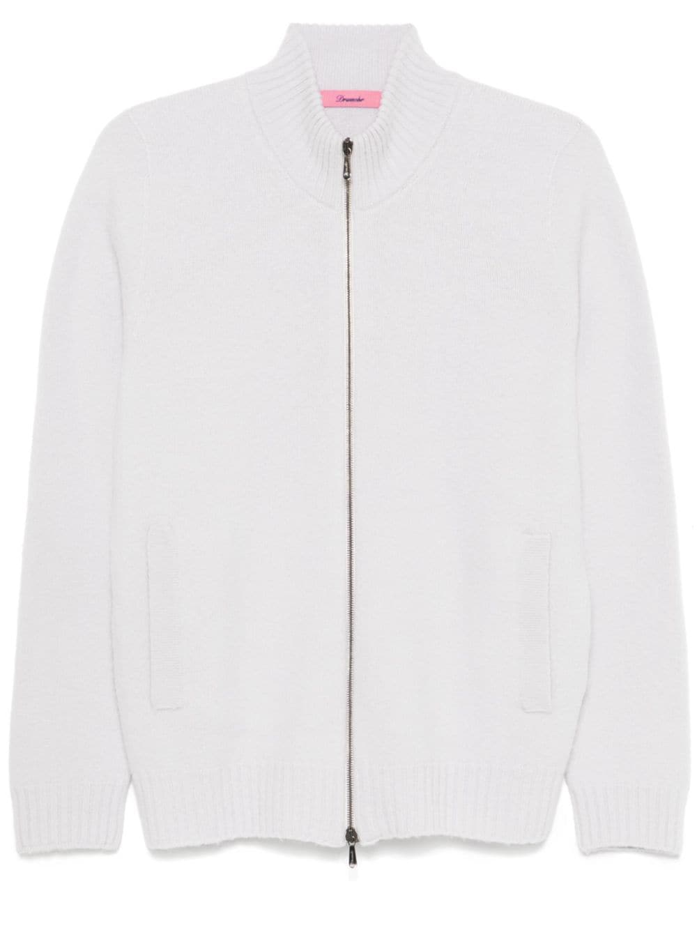 Shop Drumohr Zip-up Cardigan In Grey