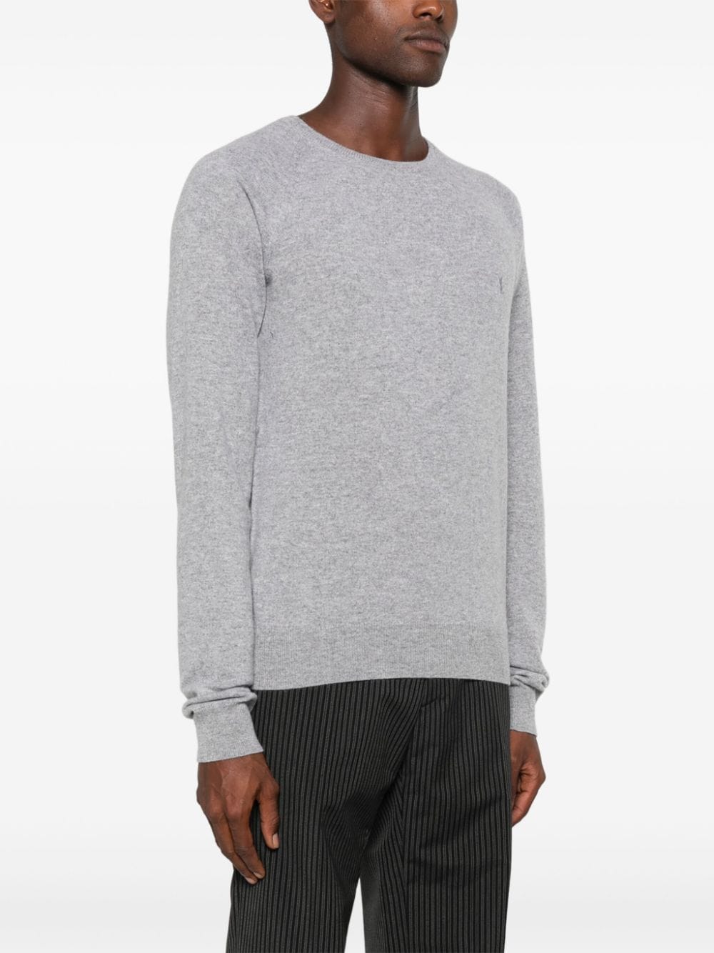 Shop Saint Laurent Cassandre Sweater In Grey