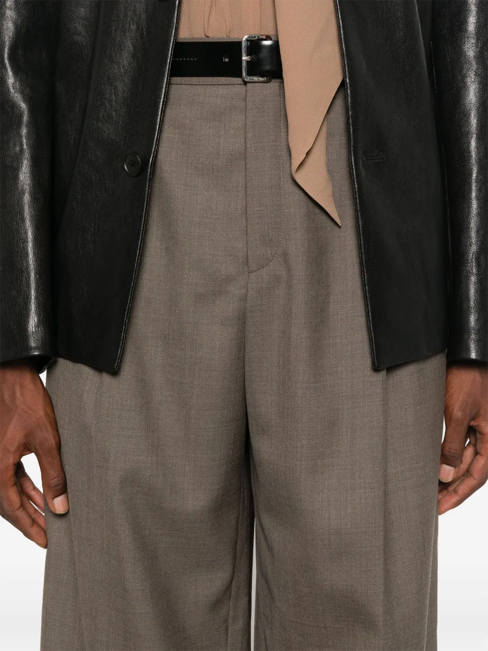 Saint Laurent Wollen broek Bruin
