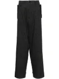 Yohji Yamamoto twill tapered trousers - Black