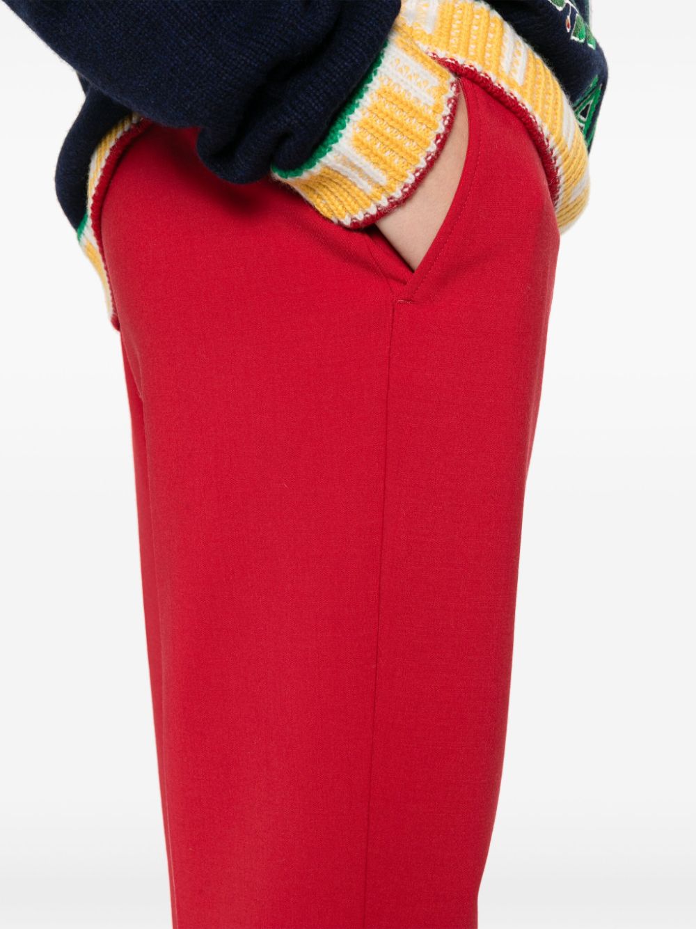 Shop Casablanca Slim Tailored Trousers In Red