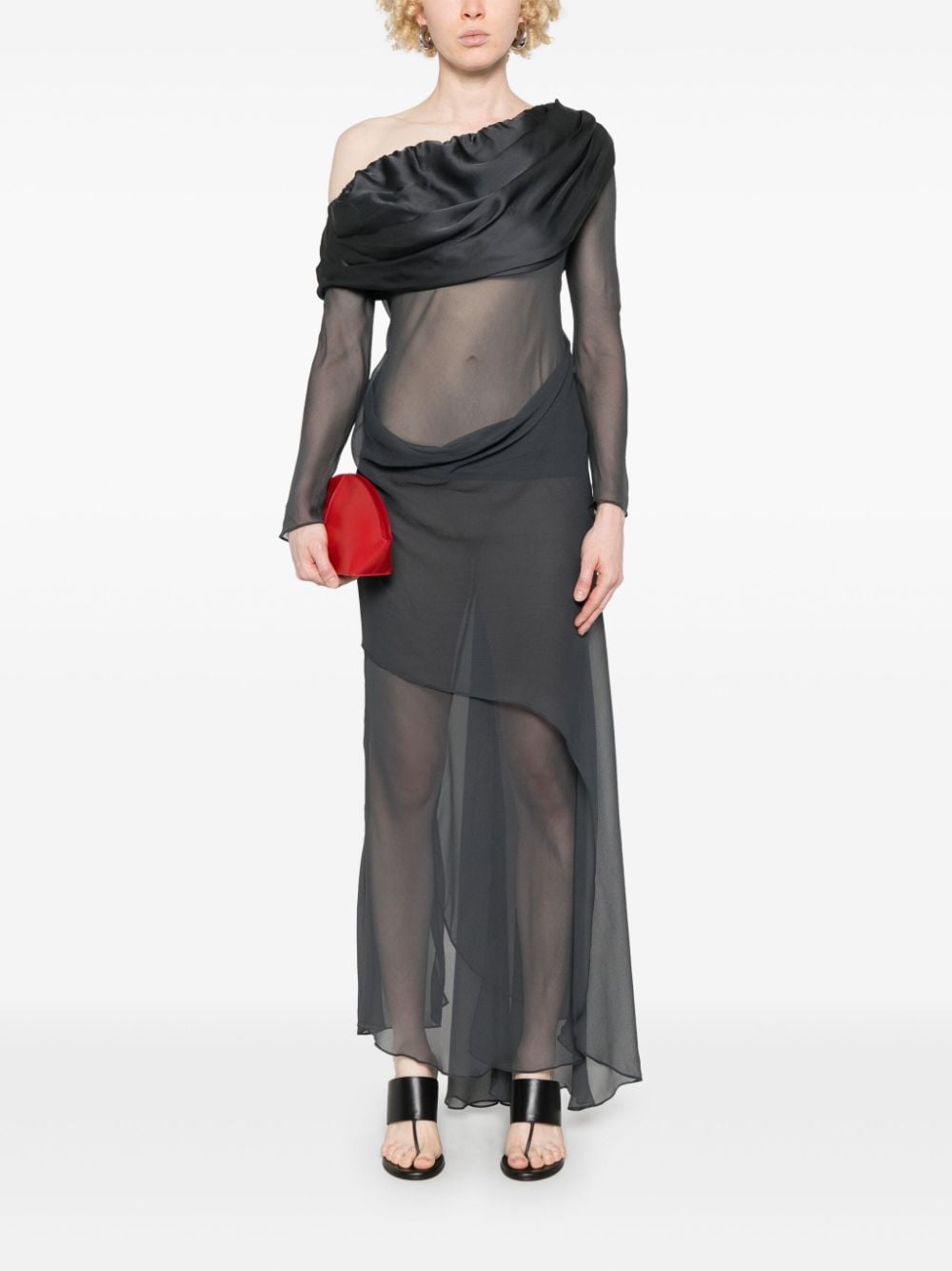 Christopher Esber sheer maxi dress - Grijs