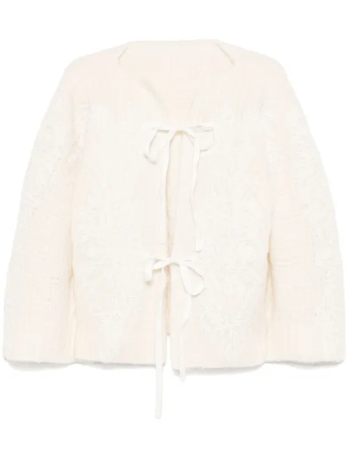 Cardigan à fleurs appliquées - MAURIZIO MYKONOS - Modalova