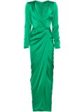 Rhea Costa satin gown - Green