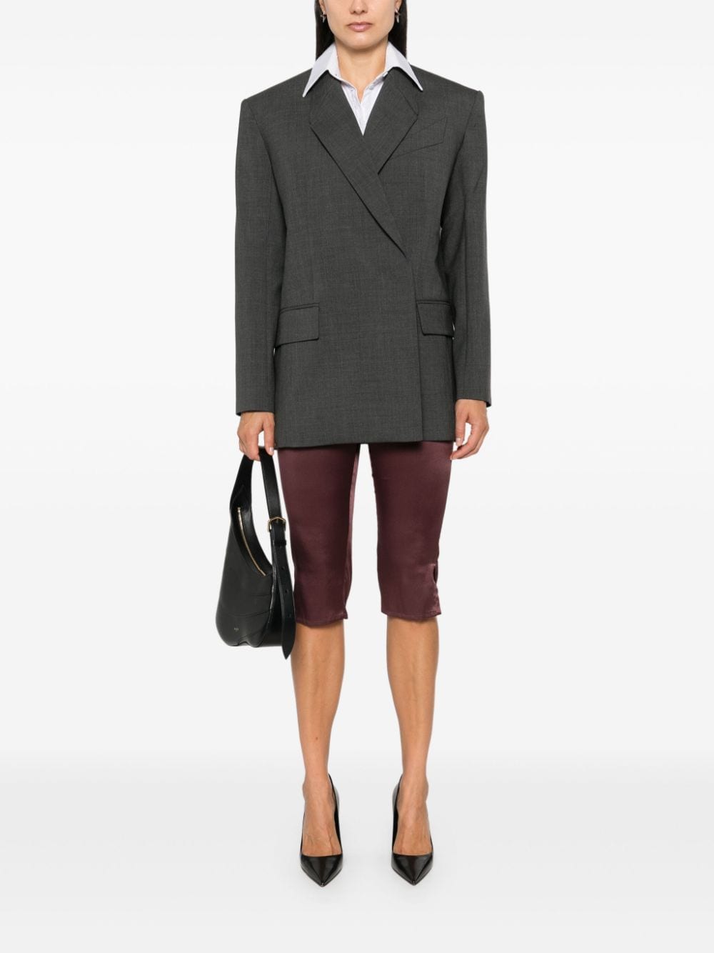 Shop Mugler Tailored Blazer In Grey