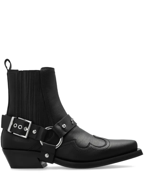 GANNI ウエスタンブーツ | ブラック | FARFETCH JP