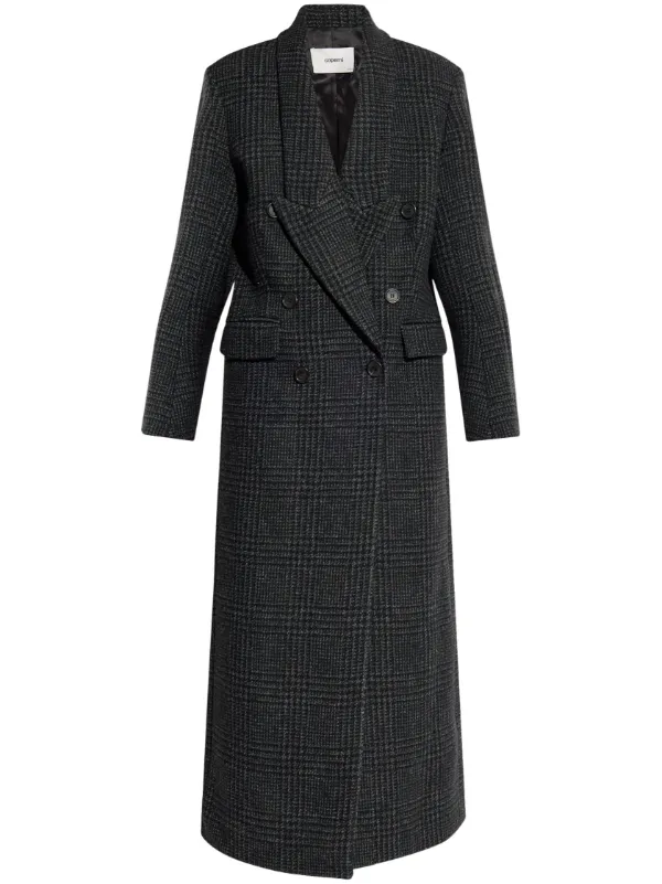 Monochrome check coat hotsell