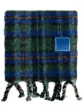 Ader Error logo-patch check-pattern scarf - Green