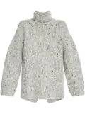 GANNI rear slit roll neck sweater - Grey