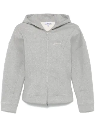 ジャケット GANNI Woman Jacket Grey T4358 252 GANNI embroidered-logo Jacket | Grey | FARFETCH NZ