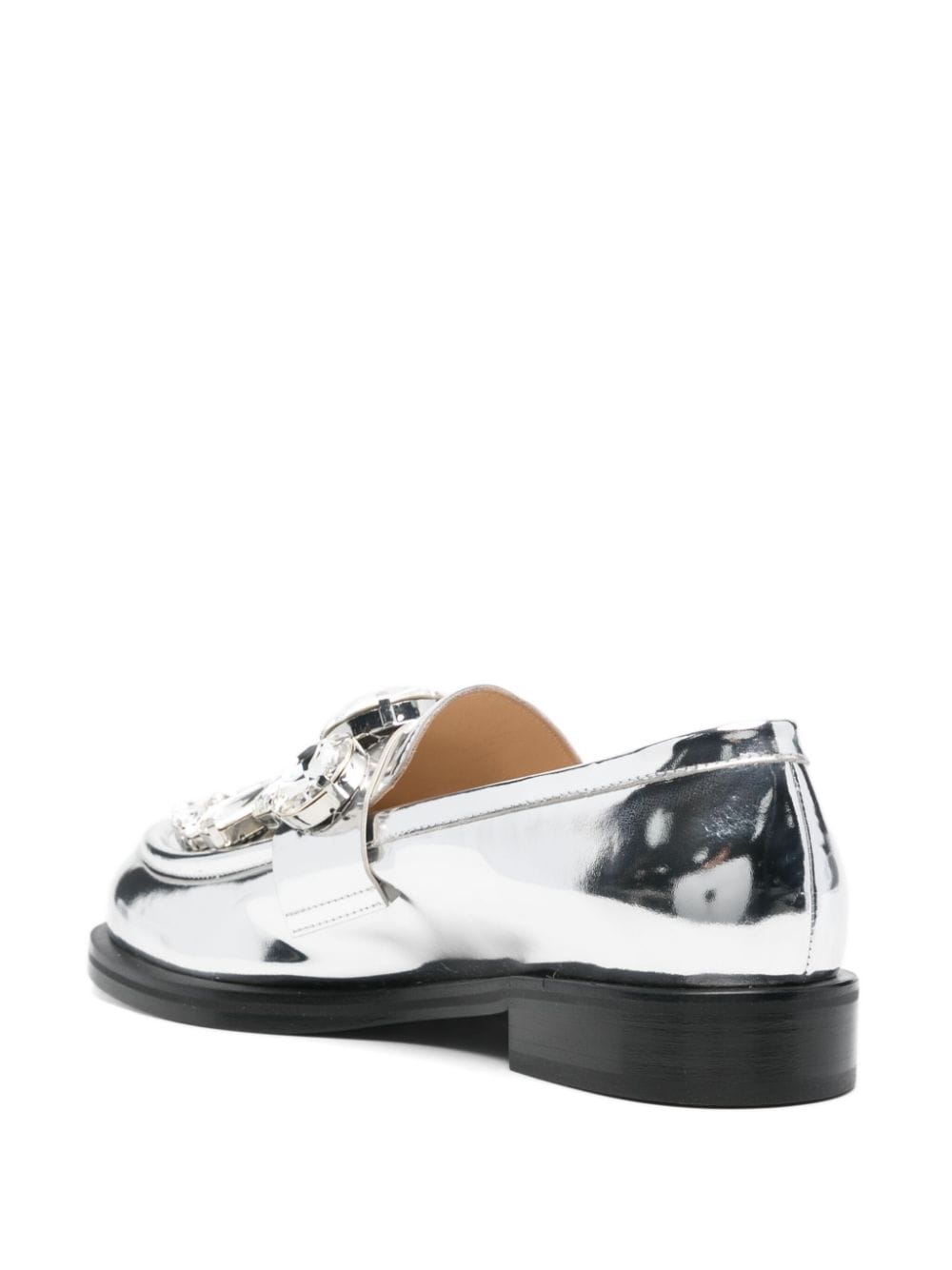 Shop Mach & Mach Crystal-embellished Loafers In 灰色