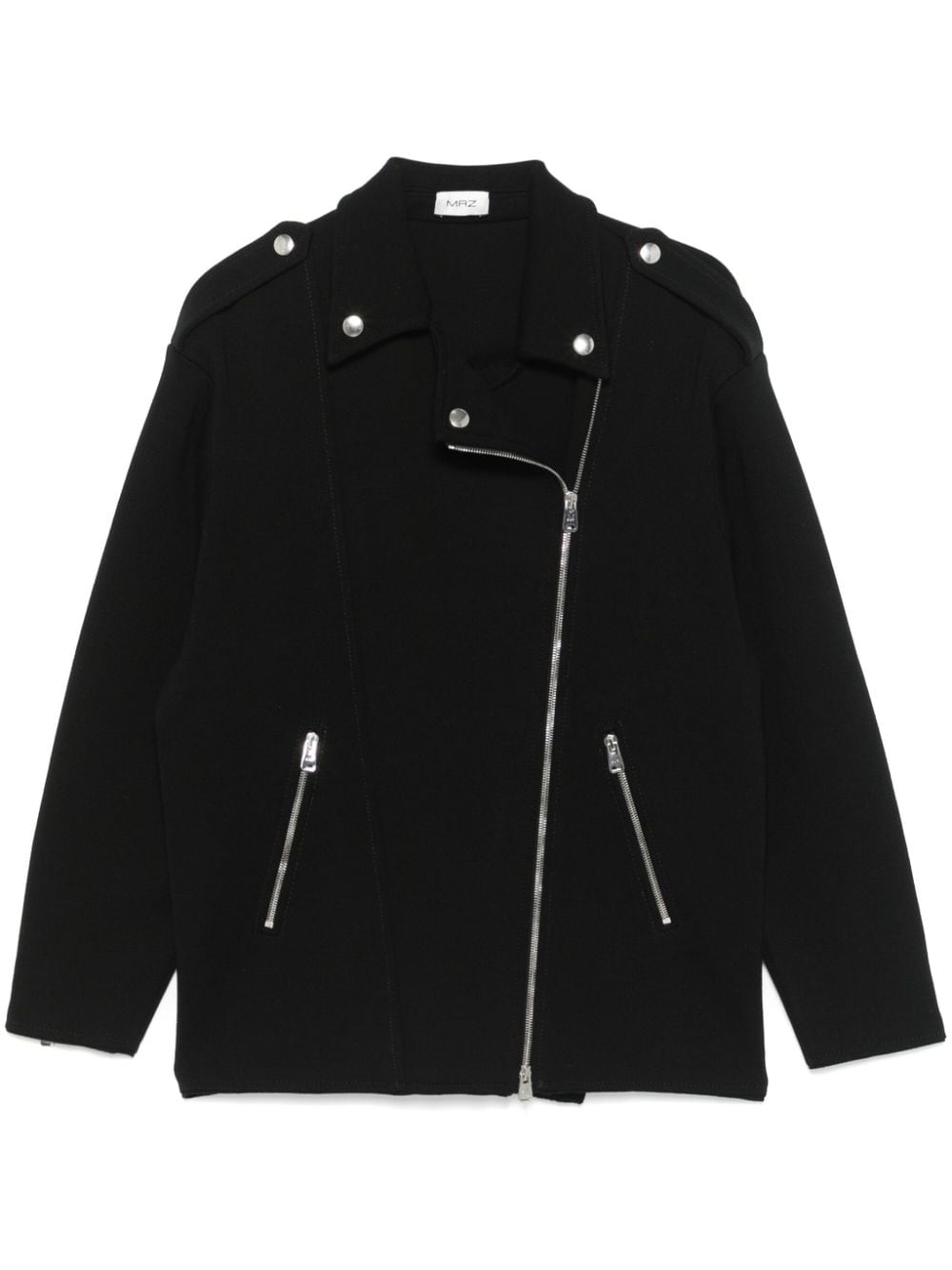 Shop Mrz Virgin Wool Jacket In Black