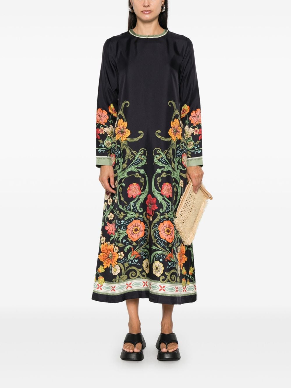 La DoubleJ Botticelli midi dress - Zwart