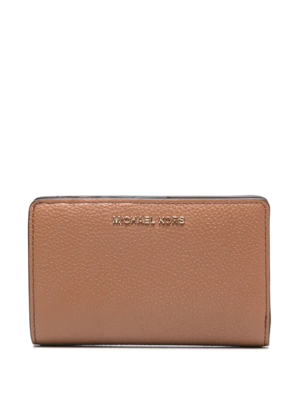 Michael Michael Kors Medium Pebbled Leather Wallet Brown FARFETCH UK