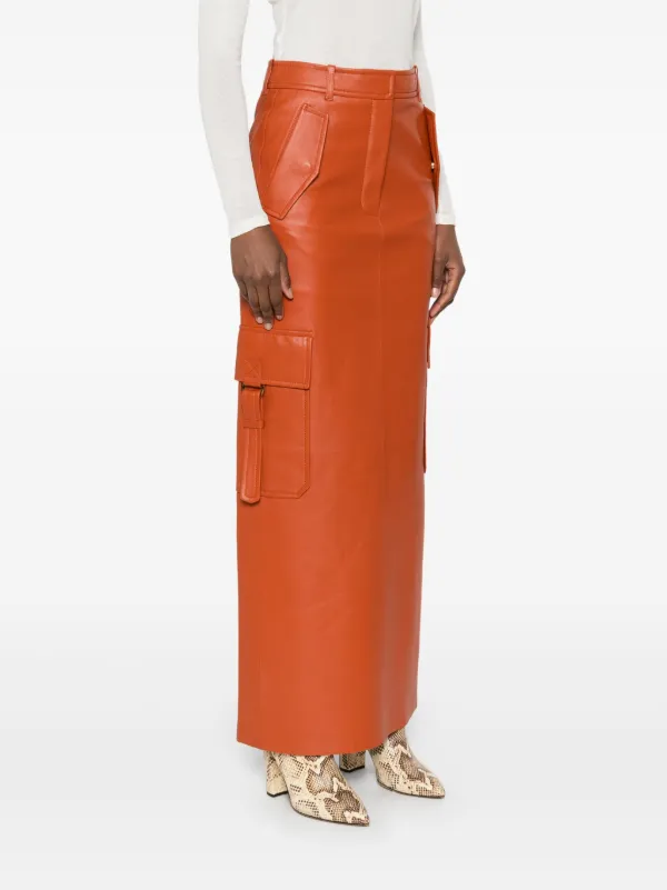 ZIMMERMANN Illustration Leather Maxi Skirt | Orange