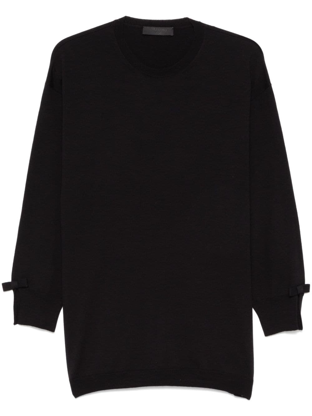 Shop Valentino Bow-cuffs Sweater In Black