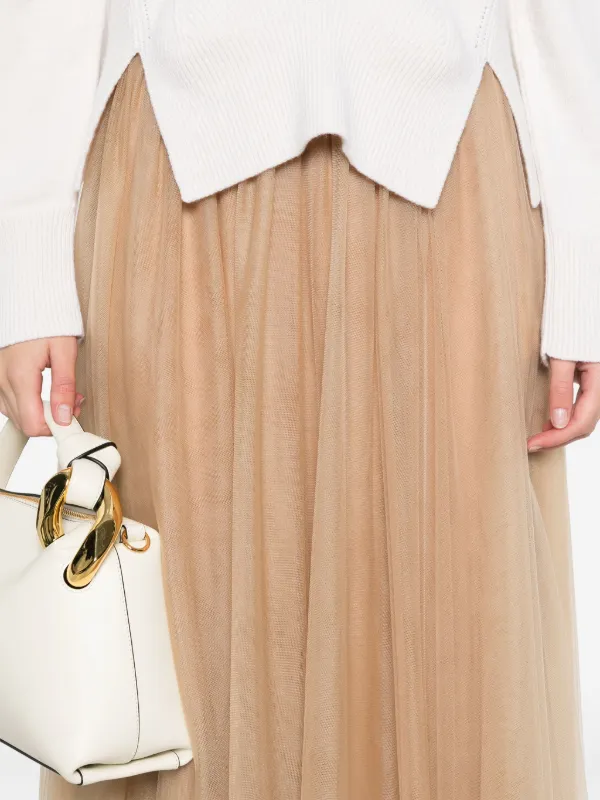 Fabiana Filippi Tulle Midi Skirt | Neutrals | FARFETCH PT