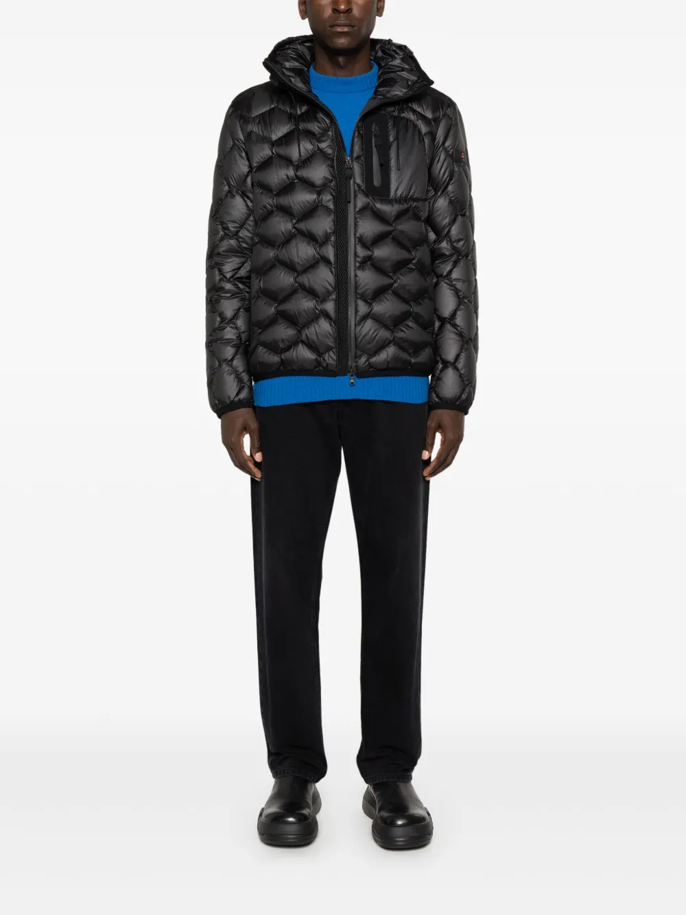 Peuterey geometric-quilted puffer jacket - Zwart