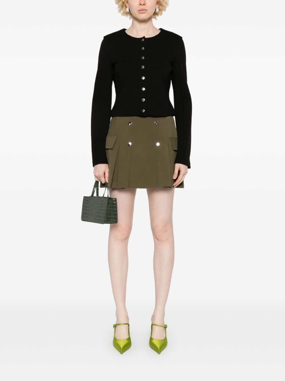 Shop Staud Divison Mini Skirt In Green