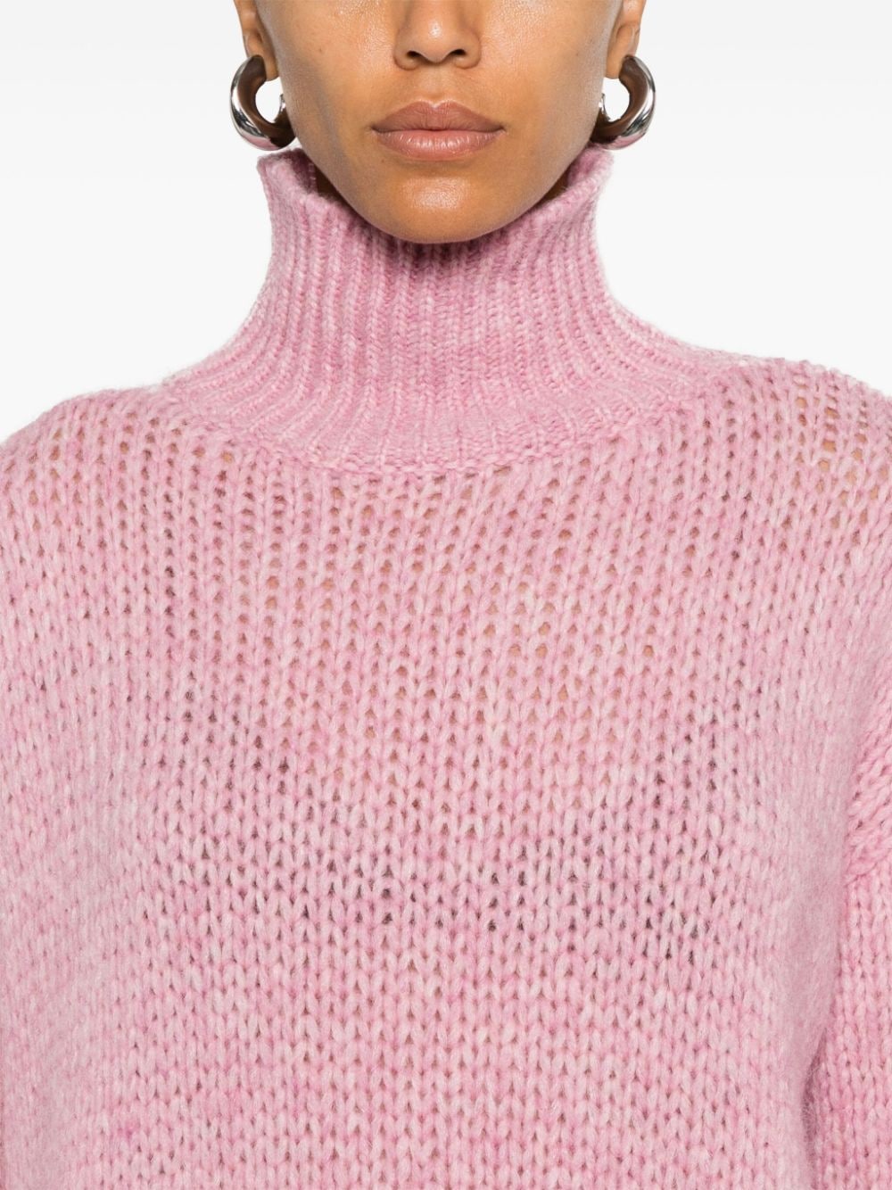 Shop Roberto Collina Fisherman's-knit Sweater In Rosa