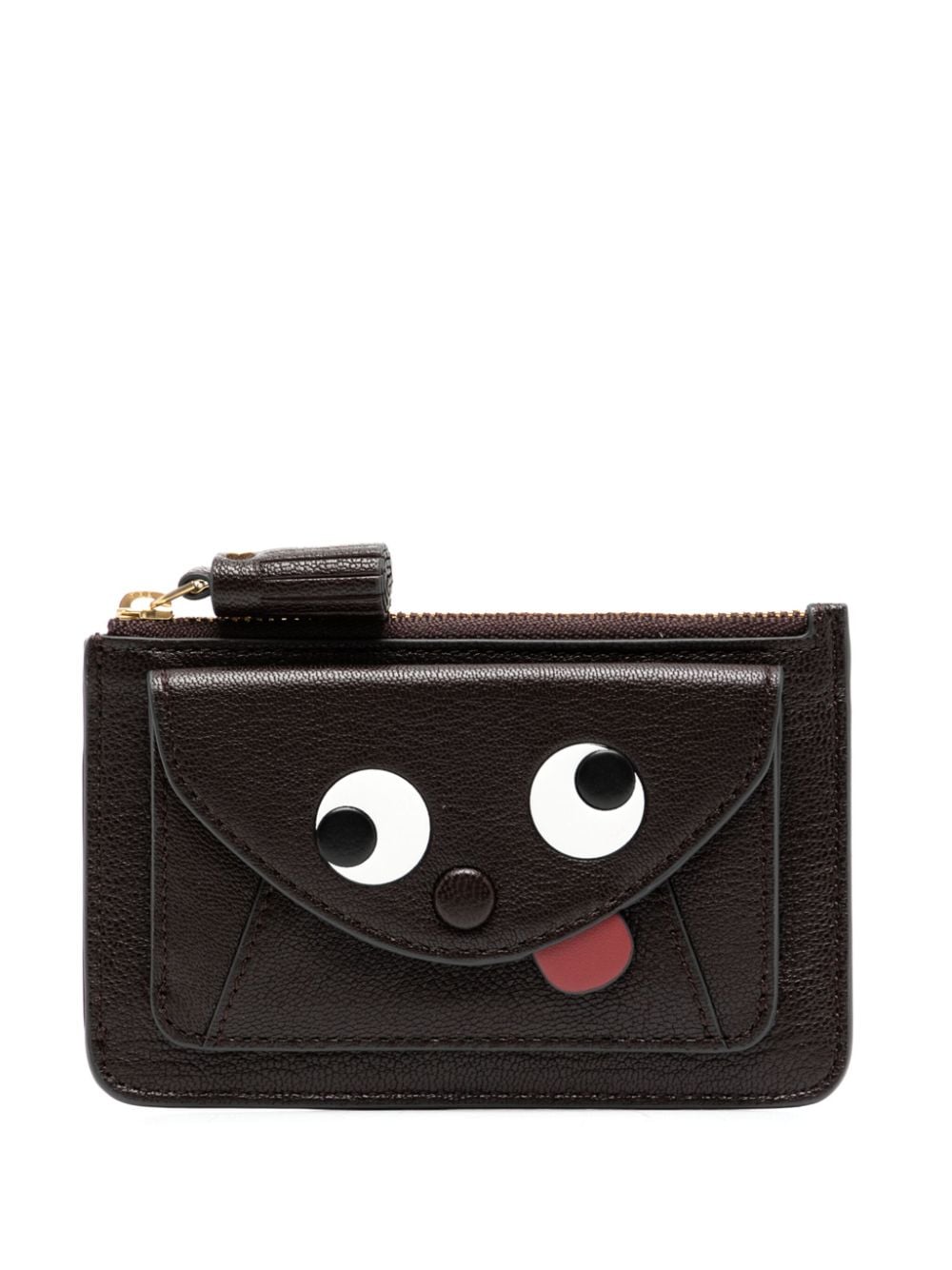 Shop Anya Hindmarch Zany Envelope Zip Card Case In Brown