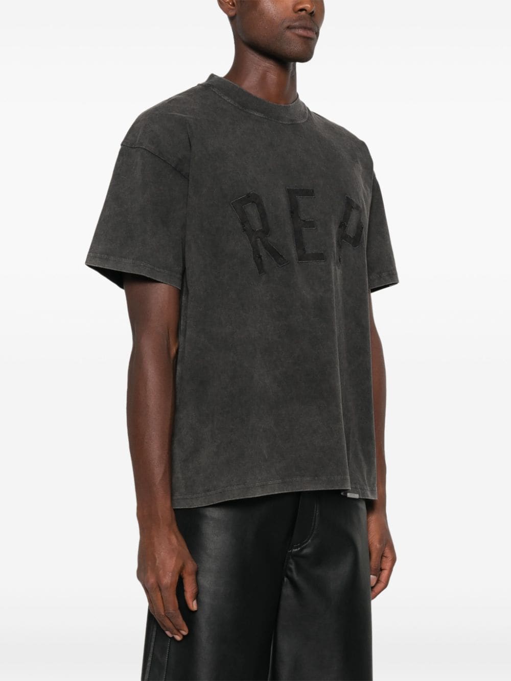 Shop Represent Rep-appliqué T-shirt In Black