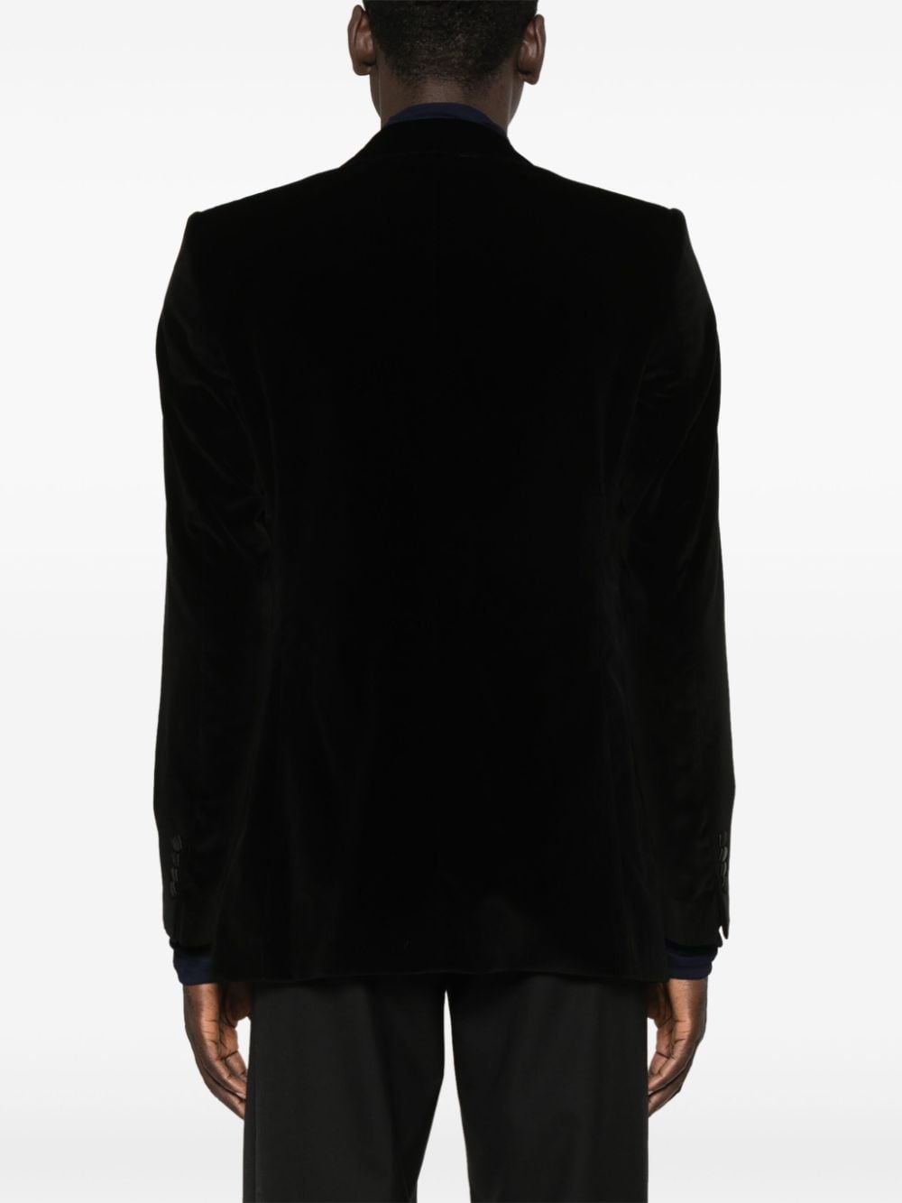 Shop Dolce & Gabbana Velvet Blazer In Black