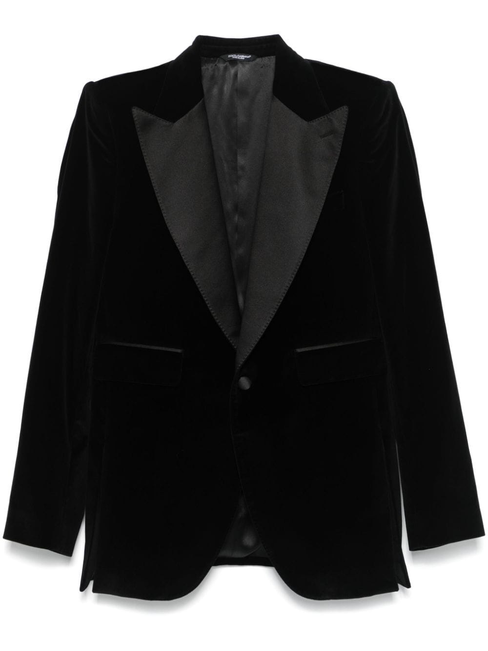 Shop Dolce & Gabbana Velvet Blazer In Black