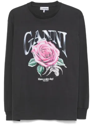 GANNI Isoli drop-shoulder Sweatshirt | Black | FARFETCH