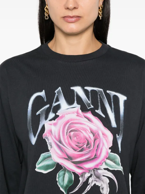 Sweatshirt with logo GANNI | Blondie Shop